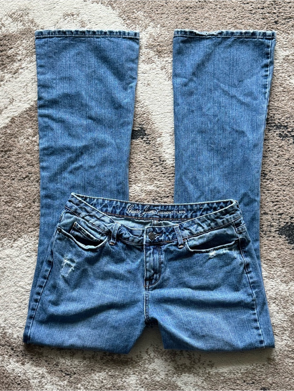 Guess Jeans Women's Belmont Flare Blue Denim Jeans Y2K